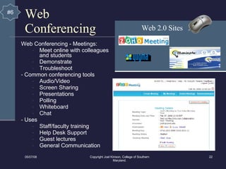 Web Conference Tools Web 2.0 Top 10 Tools for Learning | PPT