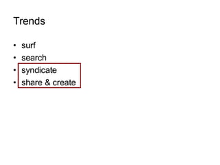 Trends surf search syndicate share & create 