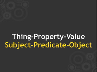 Thing-Property-Value
Subject-Predicate-Object
 