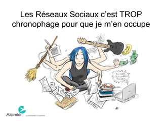 Les Réseaux Sociaux c’est TROP
chronophage pour que je m’en occupe
!
 