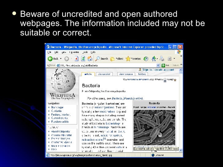 Web Activity For Finding Credible Websites