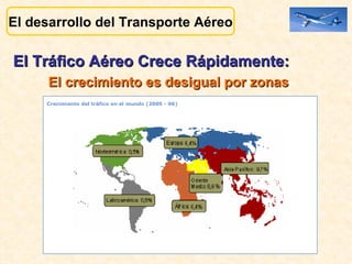 El Tráfico Aéreo Crece Rápidamente: El crecimiento es desigual por zonas El desarrollo del Transporte Aéreo 