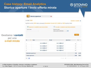 Case history: Email Analytics Storico aperture / Invio offerta mirata Gestiamo i  contatti per una e-mail mirata La Web An...