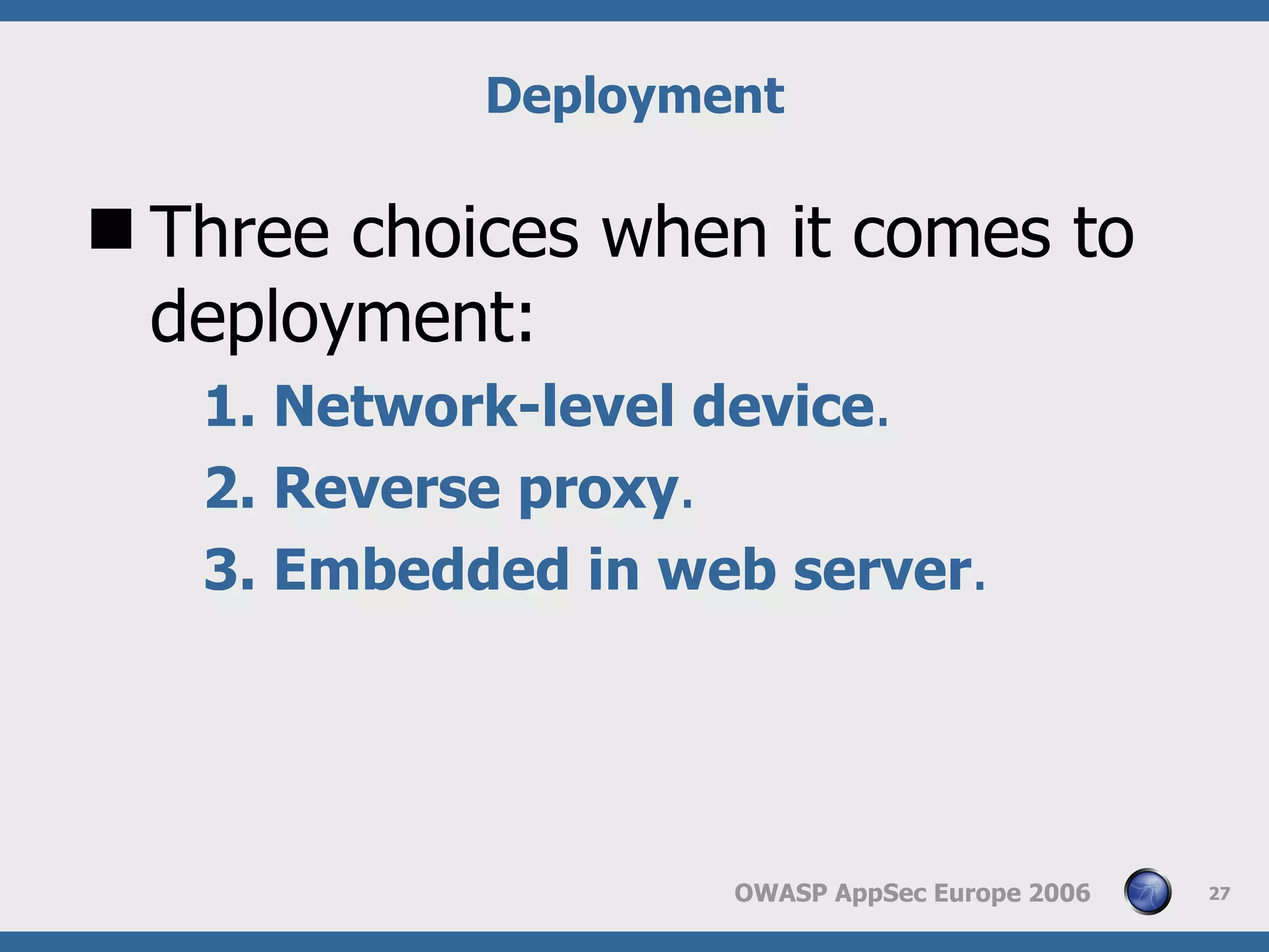 Web Application Frewall