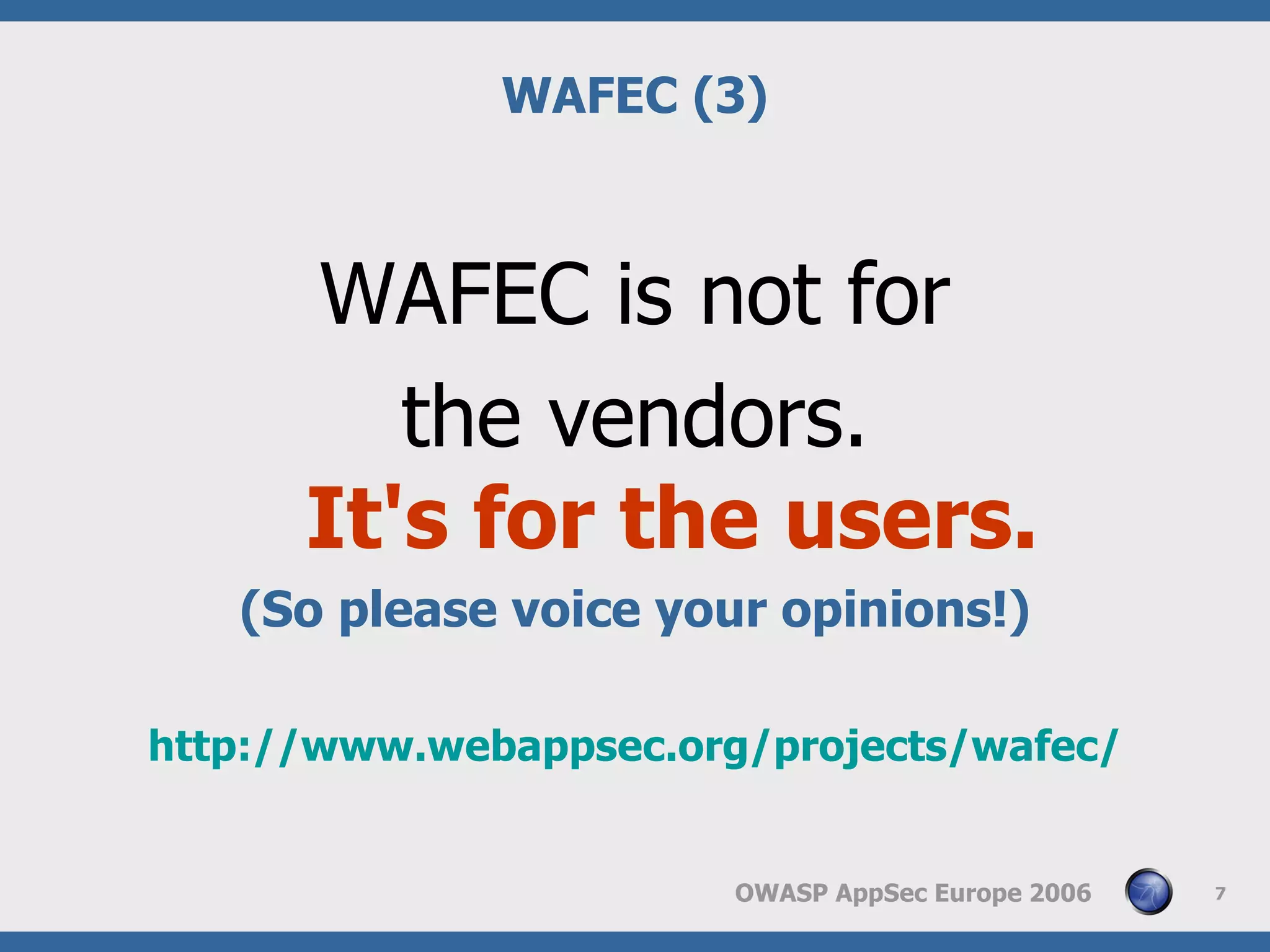 Web Application Frewall