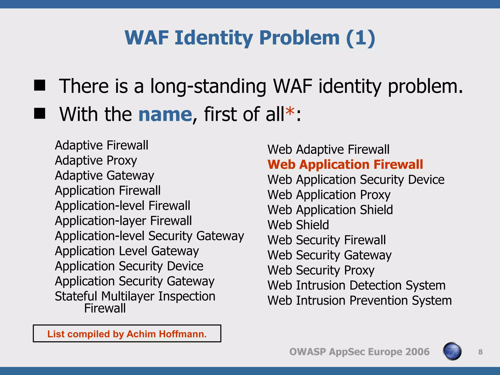 Web Application Frewall