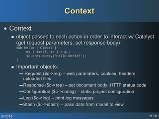Web applications with Catalyst