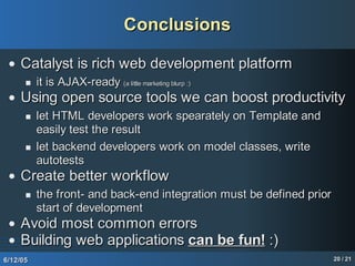 Web applications with Catalyst