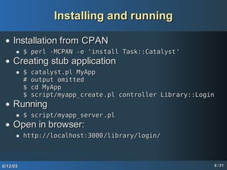 Web applications with Catalyst