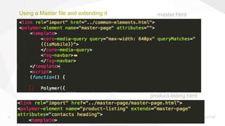 27
Using a Master file and extending it master.html
product-listing.html
 