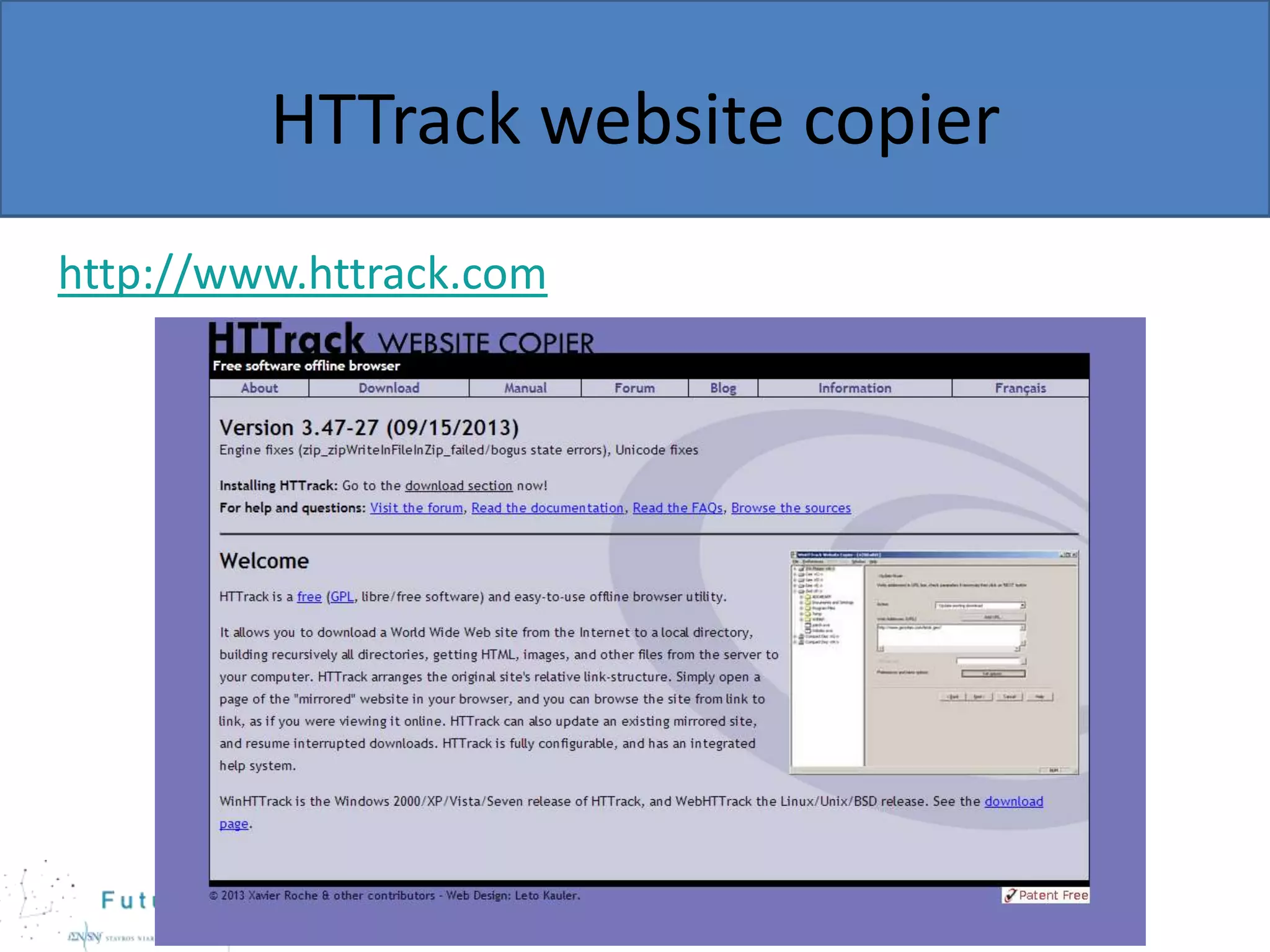 HTTrack website copier
http://www.httrack.com

 