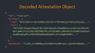 Decoded Attestation Object
 