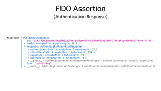 FIDO Assertion
(Authentication Response)
 