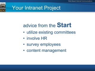 Web Based Internal Communication (Local Government Intranets)