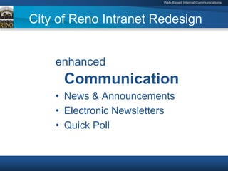 Web Based Internal Communication (Local Government Intranets)