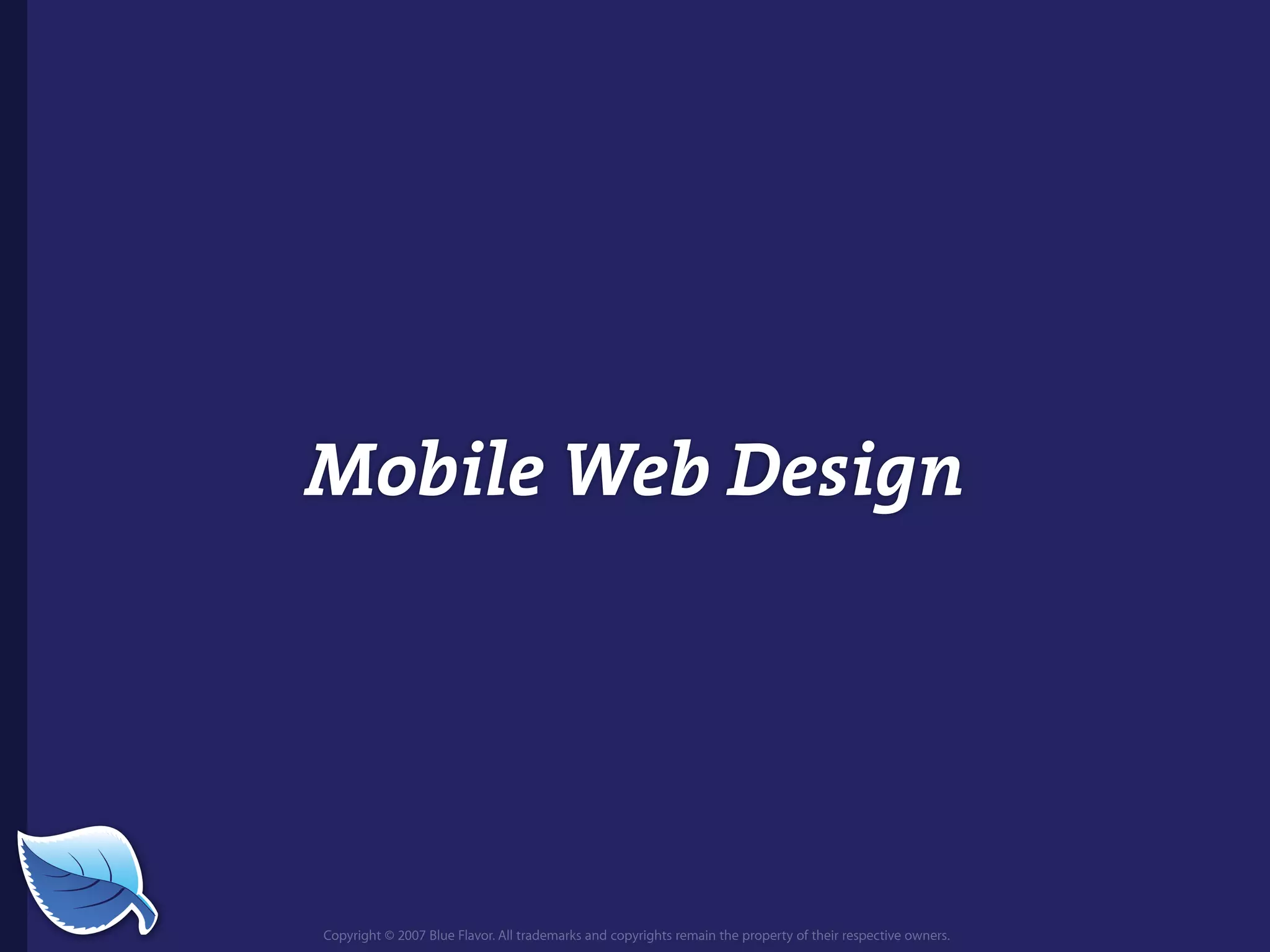 Web Builder 2.0 Workshop:  iPhone Design and Development Workshop