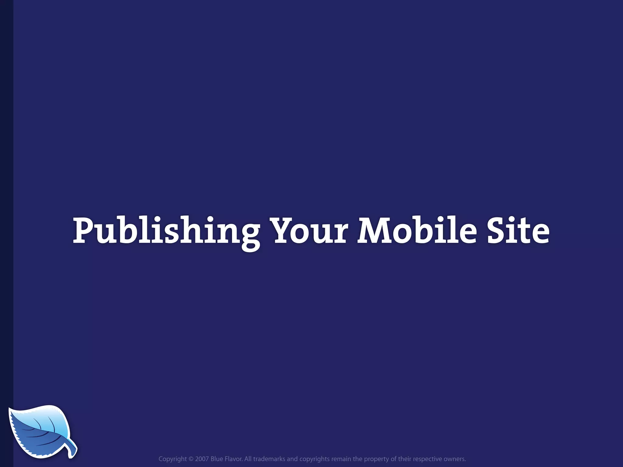 Web Builder 2.0 Workshop:  iPhone Design and Development Workshop