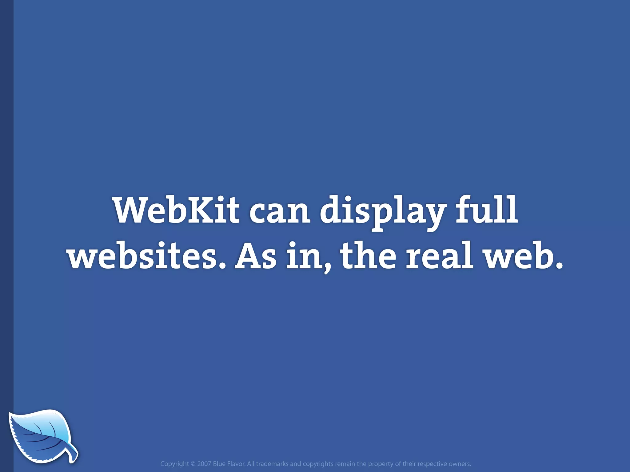 Web Builder 2.0 Workshop:  iPhone Design and Development Workshop