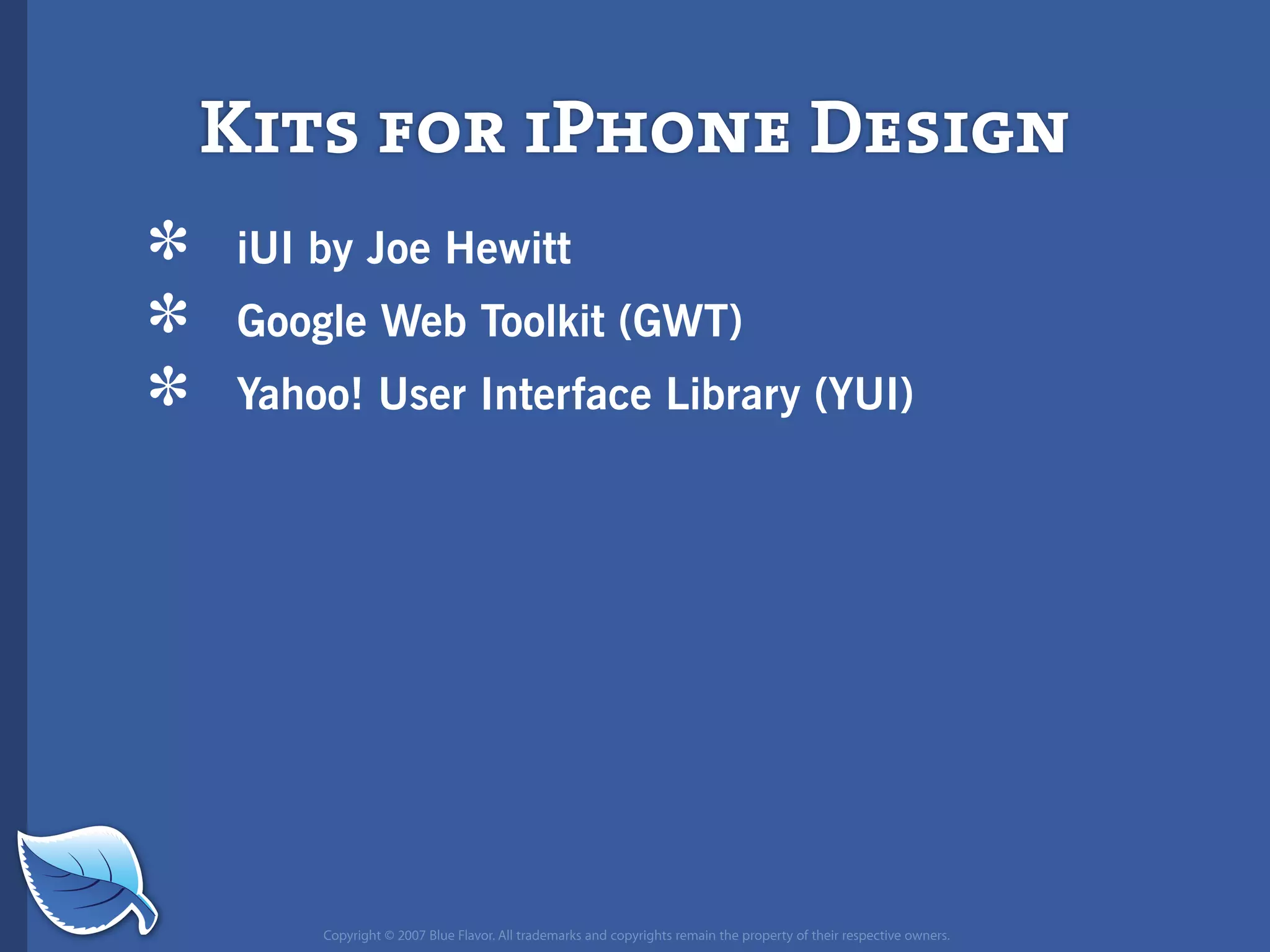 Web Builder 2.0 Workshop:  iPhone Design and Development Workshop