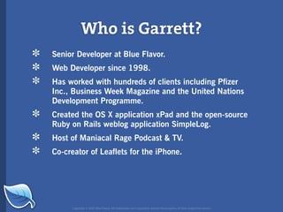 Web Builder 2.0 Workshop:  iPhone Design and Development Workshop