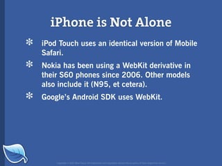 Web Builder 2.0 Workshop:  iPhone Design and Development Workshop