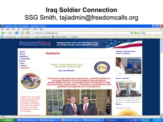 Iraq Soldier Connection SSG Smith, tajiadmin@freedomcalls.org 