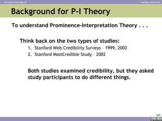 Background for P-I Theory <ul><li>To understand Prominence-Interpretation Theory . . .  </li></ul><ul><ul><li>Think back o...