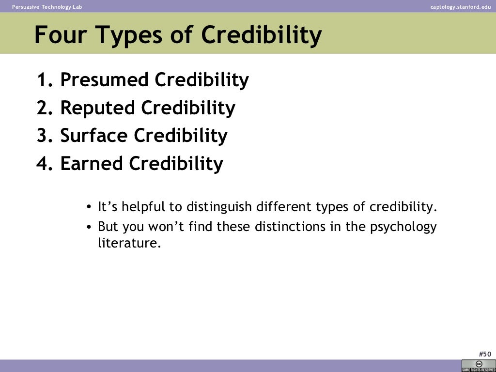 Four Types of Credibility 1.