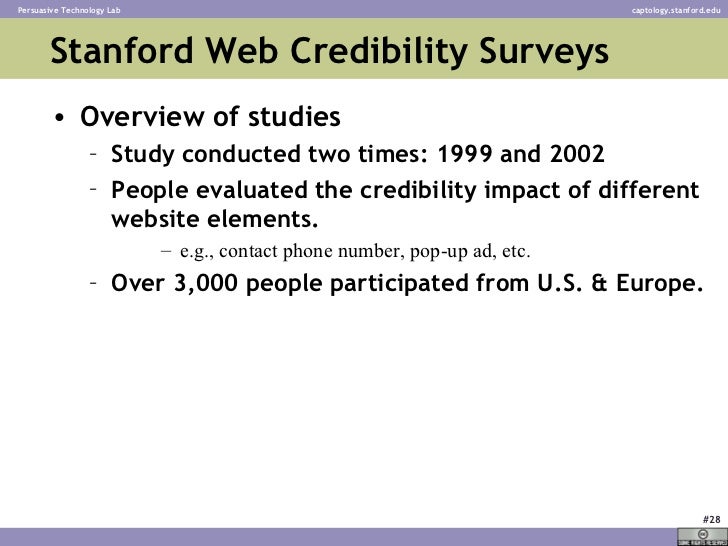 Stanford Web Credibility Surveys Ul Li Overview