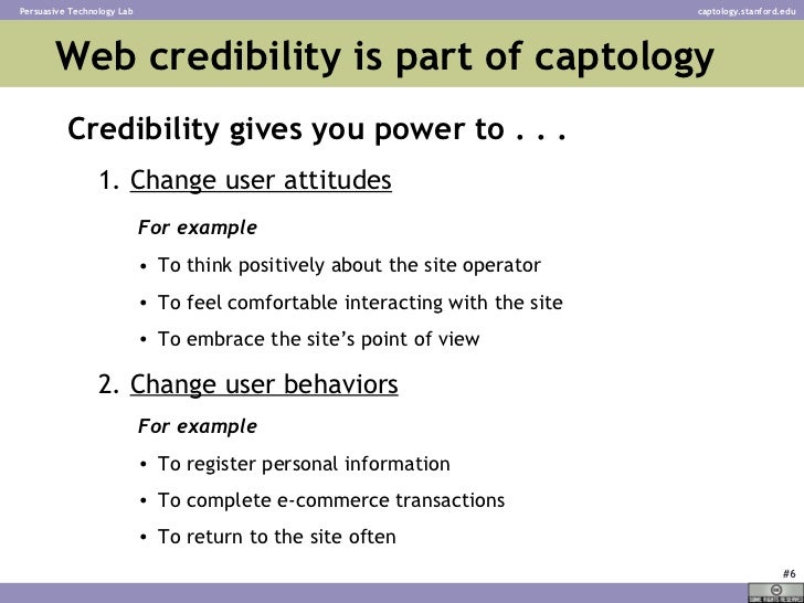 What are examples of credibility?