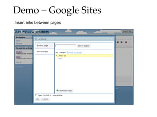Demo – Google Sites Insert links between pages 