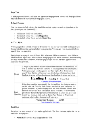 Web Design Notes | DOC