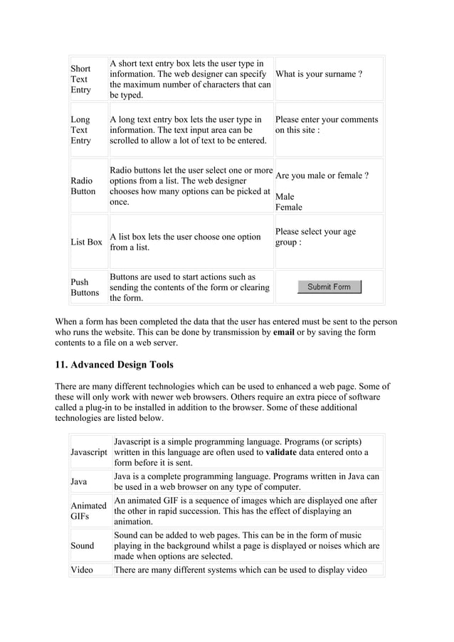 Web Design Notes