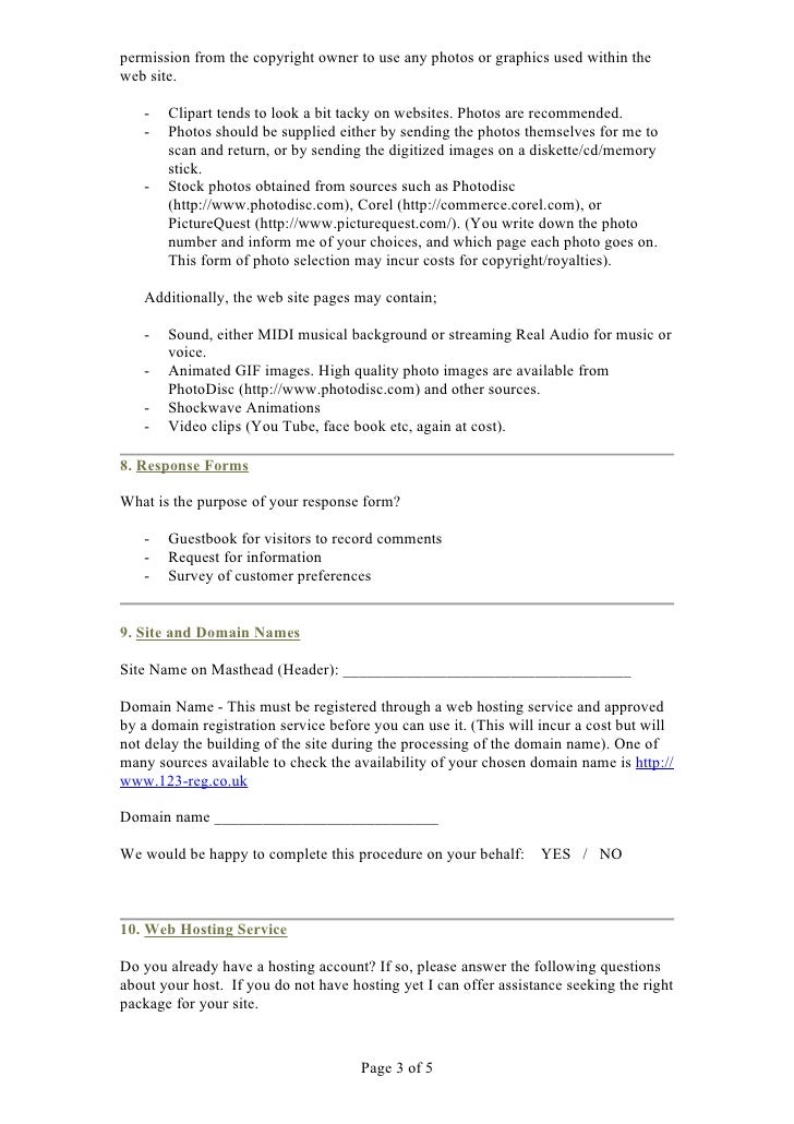 Web Design Planning Worksheet