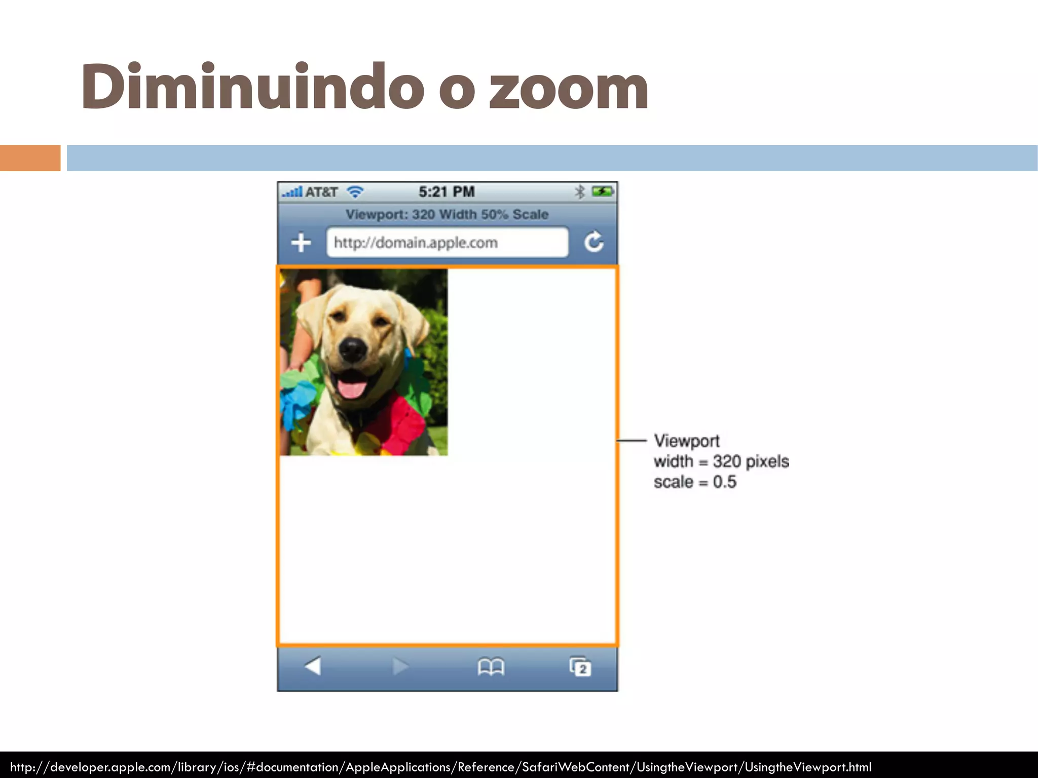 Diminuindo o zoom
http://developer.apple.com/library/ios/#documentation/AppleApplications/Reference/SafariWebContent/UsingtheViewport/UsingtheViewport.html
 