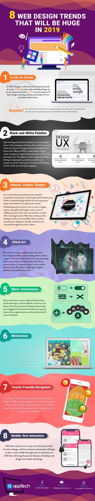 8 Web Design Trends that will be Huge in 2019 - Infographic