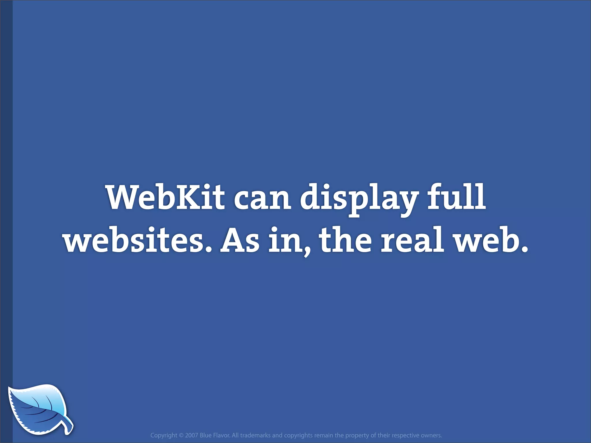 Web Design World 2007: iPhone Design and Development Workshop