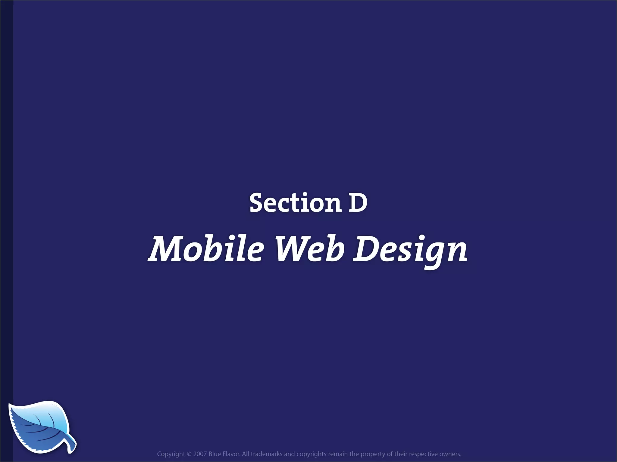 Web Design World 2007: iPhone Design and Development Workshop