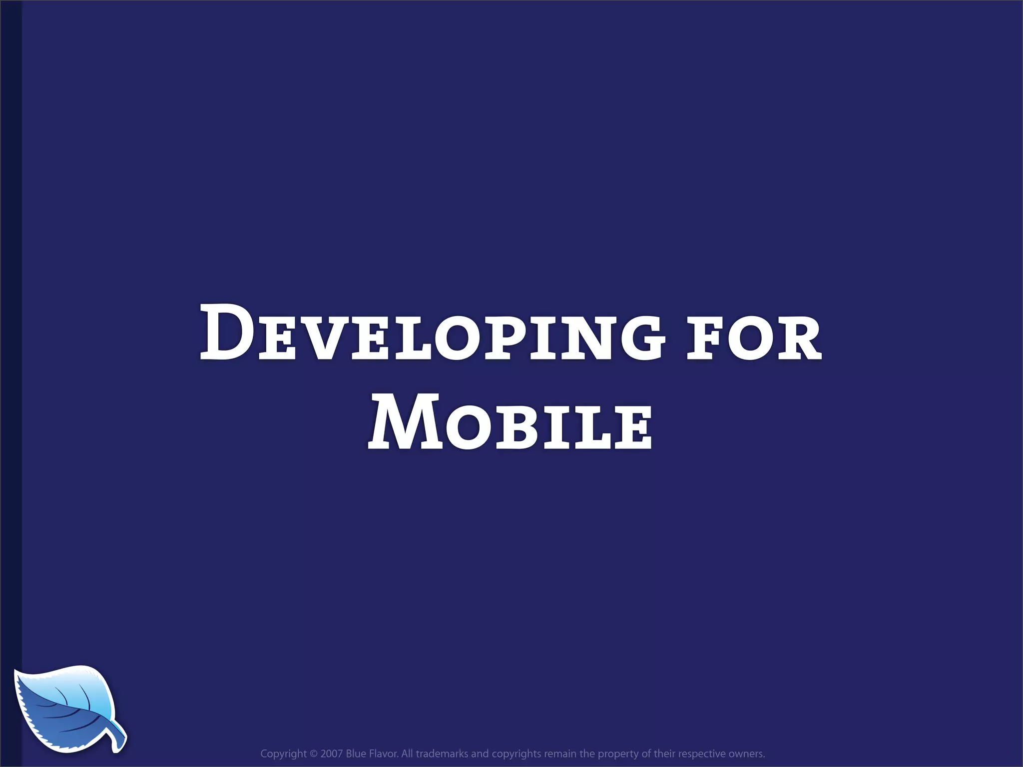 Web Design World 2007: iPhone Design and Development Workshop