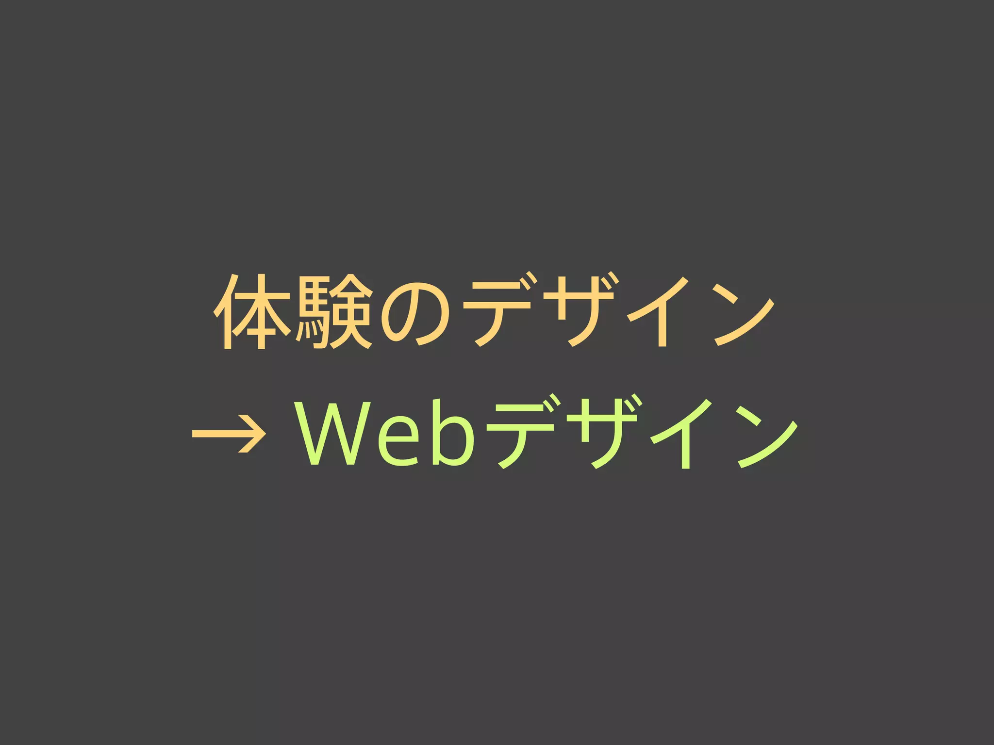 体験のデザイン
→ Webデザイン
 