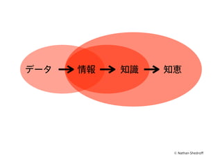 © Nathan Shedroff
データ 情報 知識 知恵
 