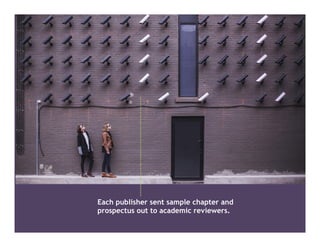 Each publisher sent sample chapter and
prospectus out to academic reviewers.
 