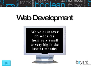 We’ve built over 35 websites from very small to very big in the last 24 months Web Development  