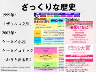 äʚsʷ
? 1999ꡫ
? 륹Ď졹
? 2003ꡫ
? `Сh
? `ߥå
? Ȼƽڣ
https://web.archive.org/web/19991115032749/http://www.zaurusworld.ne.jp/
http://no-ichigo.jp/
 