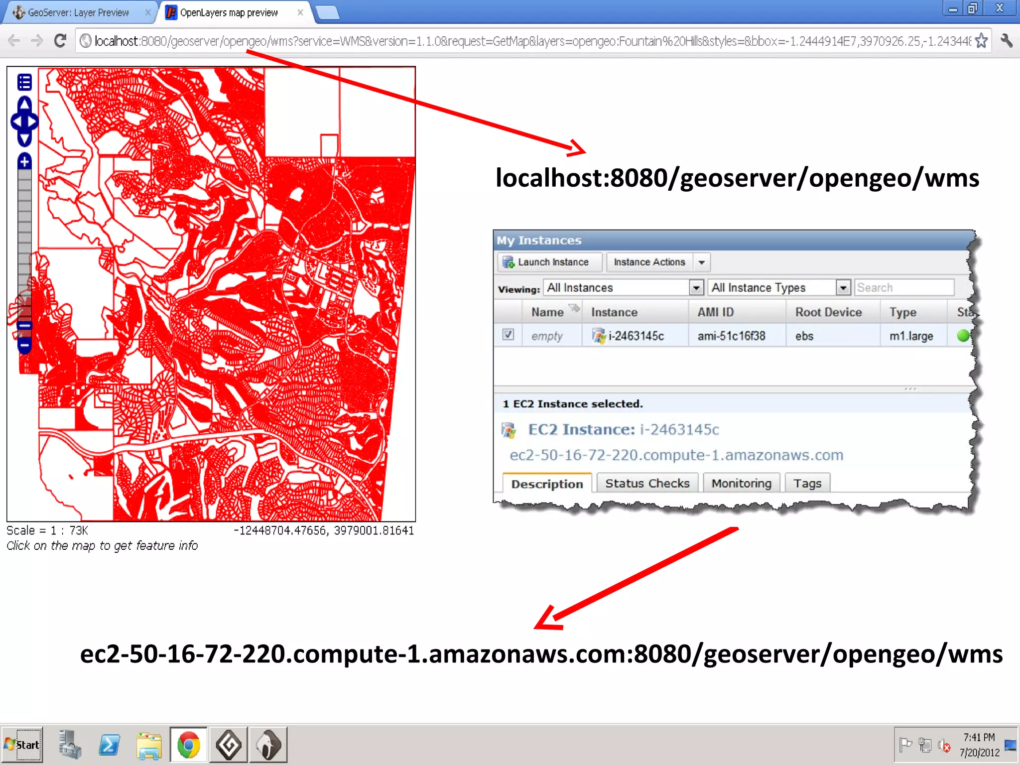 localhost:8080/geoserver/opengeo/wms




ec2-50-16-72-220.compute-1.amazonaws.com:8080/geoserver/opengeo/wms
 
