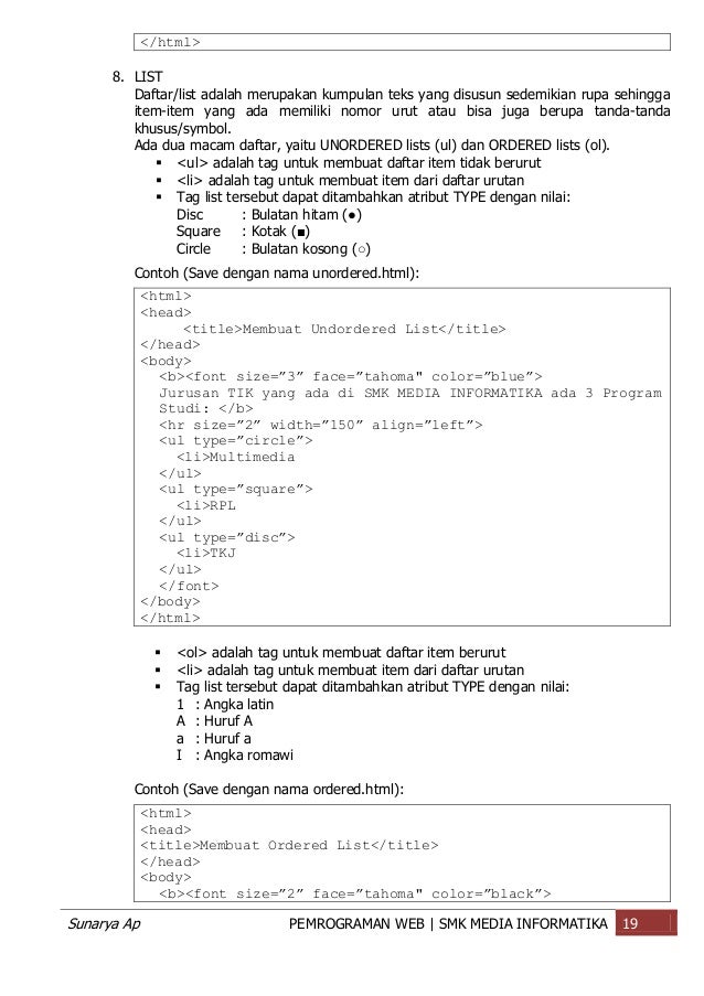 Web Html