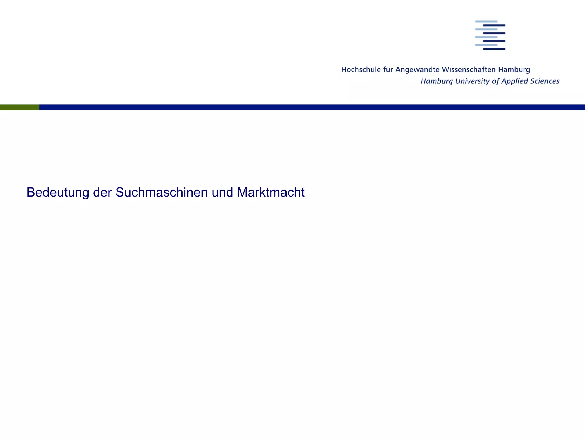 Wer das Internet nutzt, nutzt Suchmaschinen
•  Suchmaschinen sind der beliebteste Dienst des Internt (Purcell, Brenner &
Raine, 2012; van Eimeren & Frees, 2013)
van Eimeren, B.; Frees, B. (2013): Rasanter Anstieg des Internetkonsums – Onliner fast drei Stunden täglich im Netz:
Ergebnisse der ARD/ZDF-Onlinestudie 2013. Media Perspektiven 54(7-8), 358-372.
 