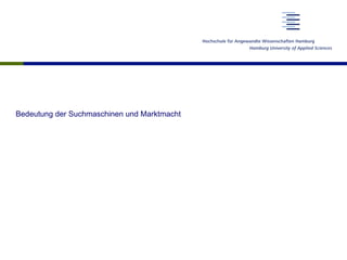 Wer das Internet nutzt, nutzt Suchmaschinen
•  Suchmaschinen sind der beliebteste Dienst des Internt (Purcell, Brenner &
Raine, 2012; van Eimeren & Frees, 2013)
van Eimeren, B.; Frees, B. (2013): Rasanter Anstieg des Internetkonsums – Onliner fast drei Stunden täglich im Netz:
Ergebnisse der ARD/ZDF-Onlinestudie 2013. Media Perspektiven 54(7-8), 358-372.
 