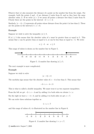 Inequality Distance Statement Example inequalities | PDF
