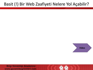 Basit (!) Bir Web Zaafiyeti Nelere Yol Açabilir?

Video

 